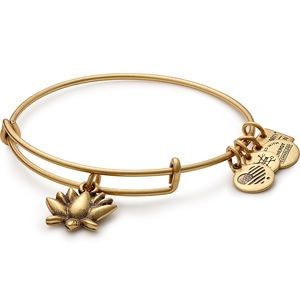 Alex and Ani Gold Finish Lotus Bracelet